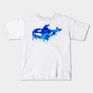 Blue Dripping Orca Kids T-Shirt